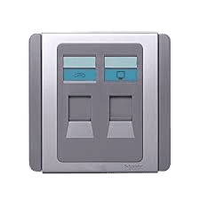 Schneider NEO 都會 RJ11電話及Cat5e 電腦插座 銀灰色